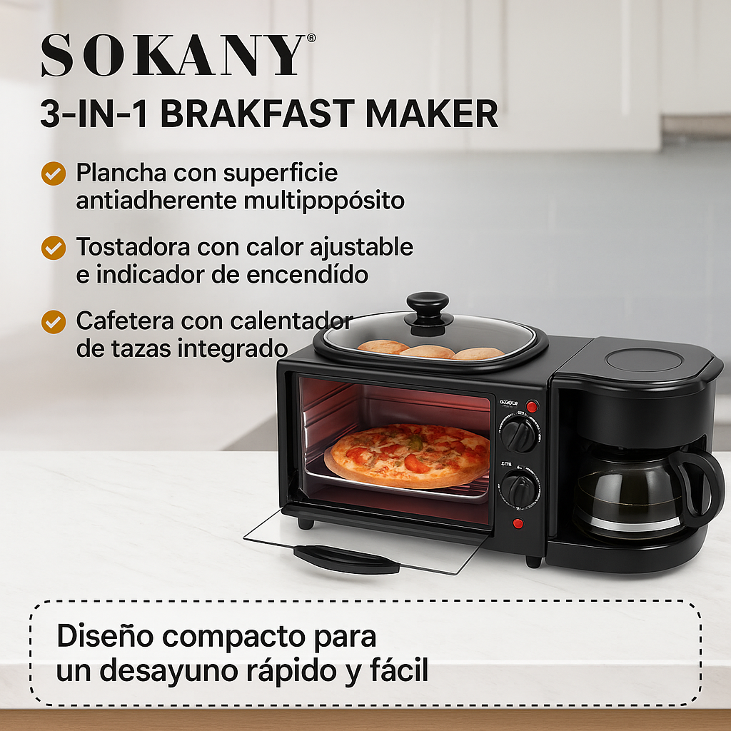 SOKANY 3-IN-1 Breakfast Maker