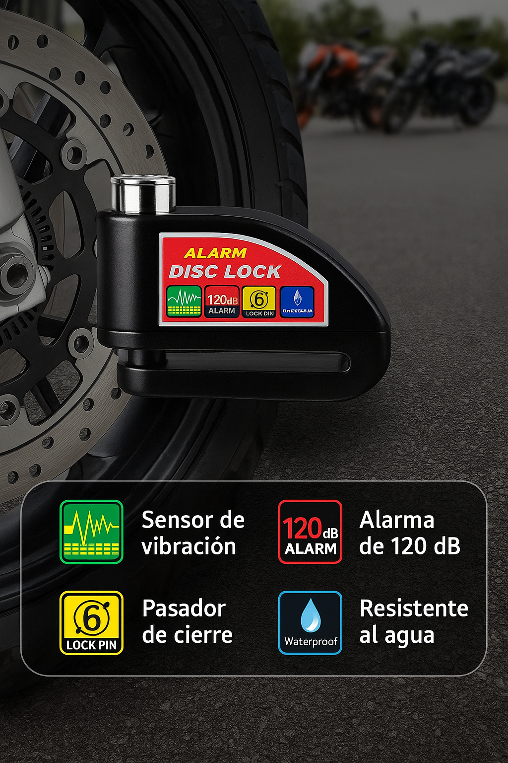 Candado con alarma para Moto