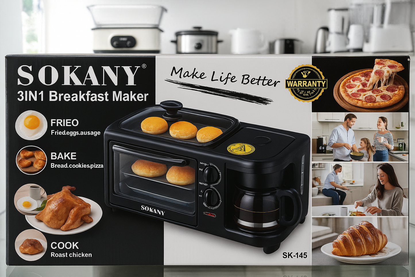 SOKANY 3-IN-1 Breakfast Maker
