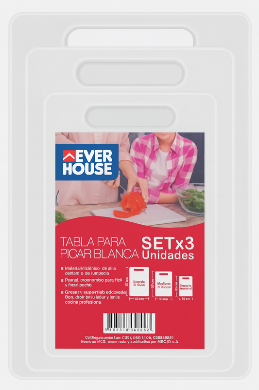 Set x3 Tablas para Picar Blanca – Ever House