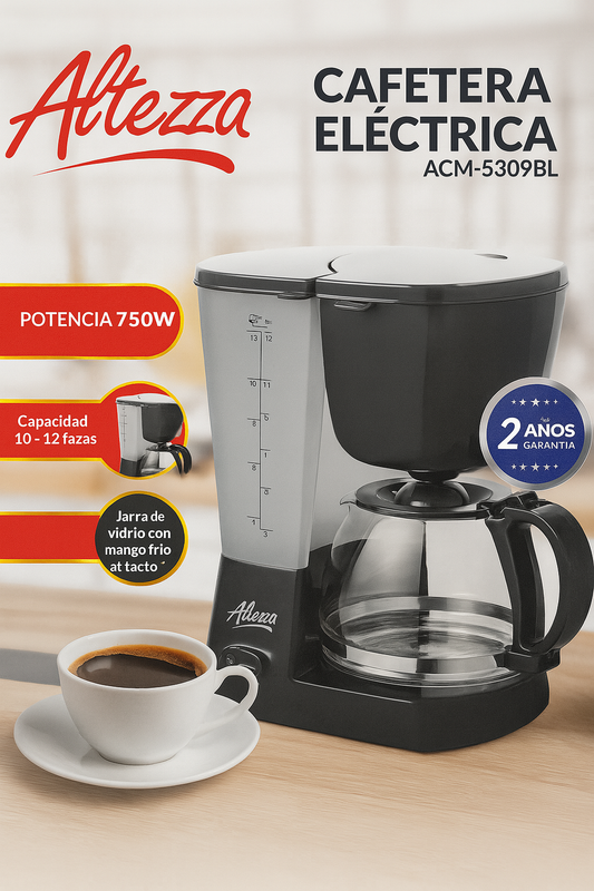 Cafetera Eléctrica Altezza ACM-5309BL