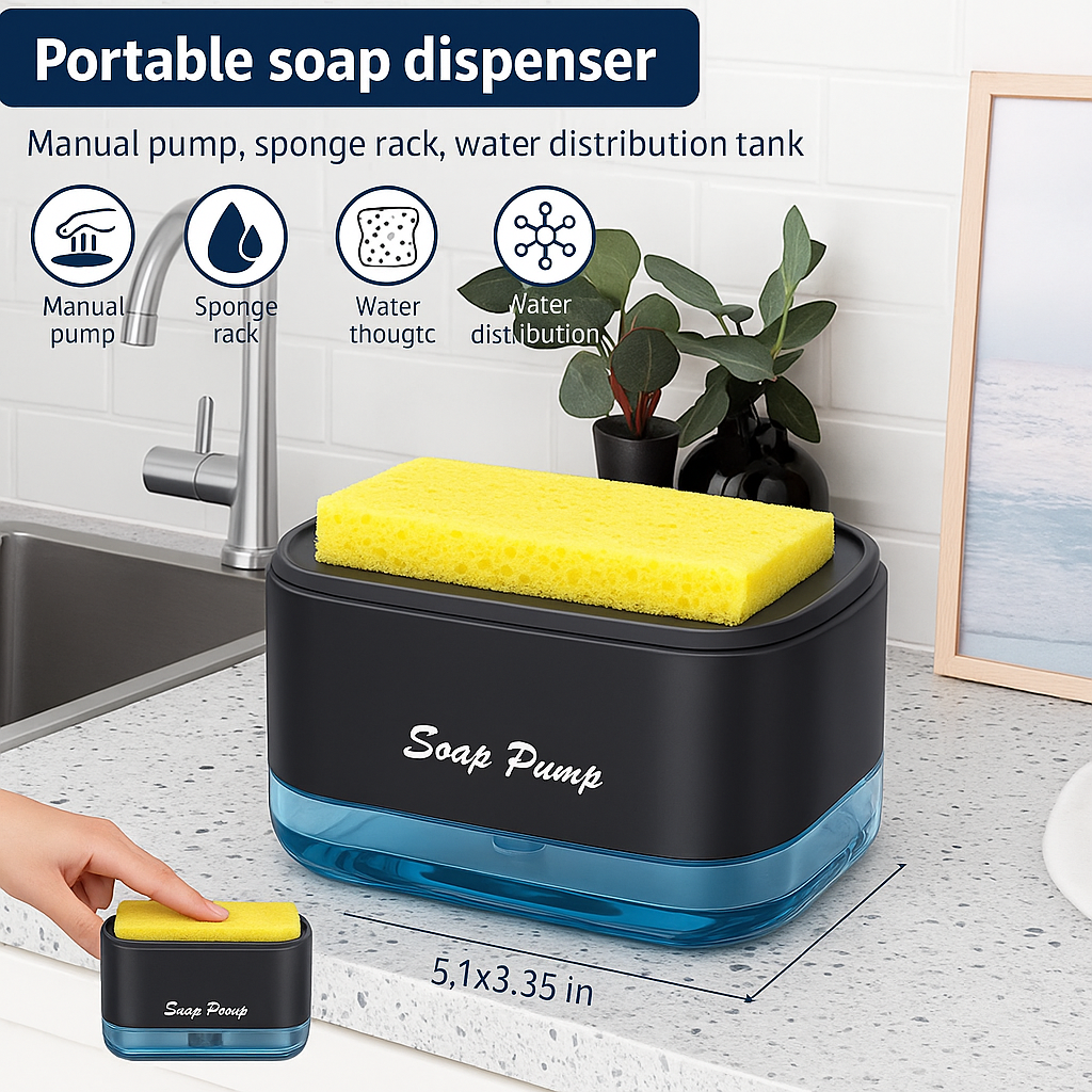 Dispensador de Jabón 2 en 1 con Esponja