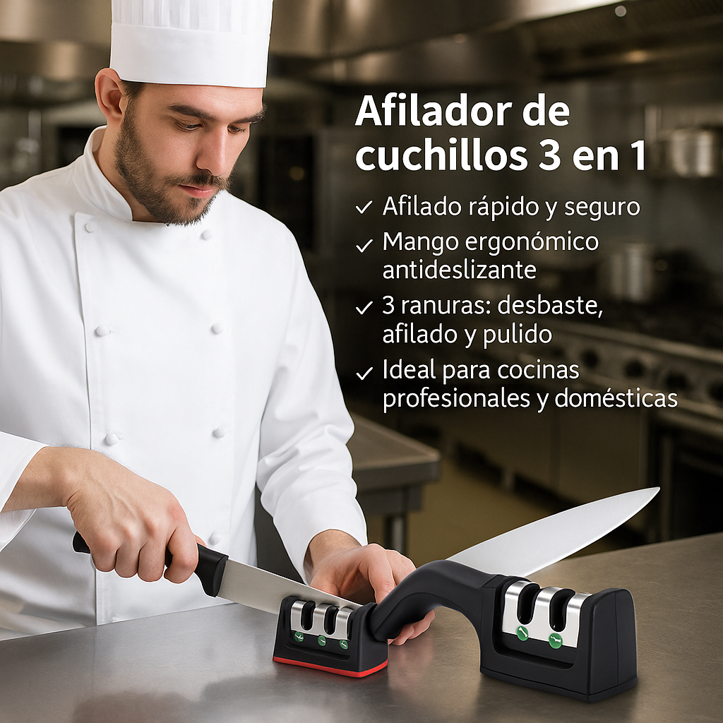 Afilador de Cuchillos 3 en 1