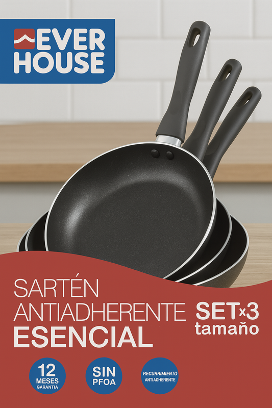 et x3 Sartenes Antiadherentes Ever House Essential