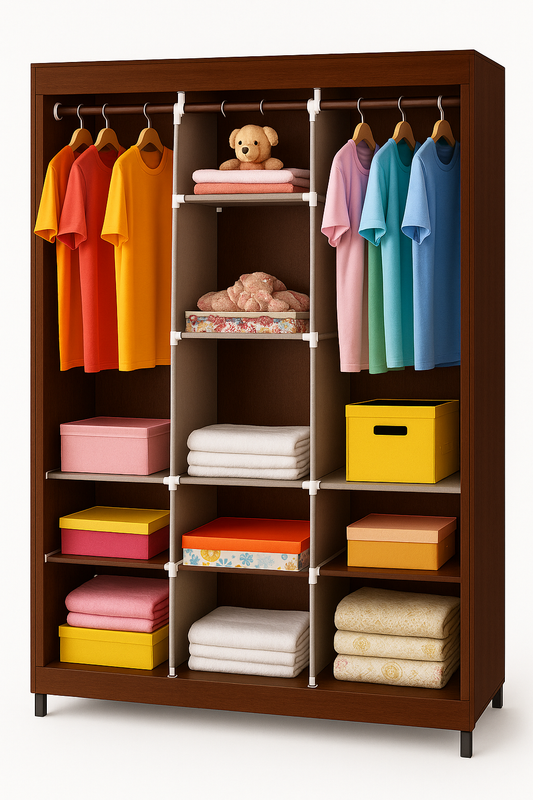 Closet Organizador de Tela 3 puestos  con Múltiples Compartimentos – Práctico, Funcional y Compacto