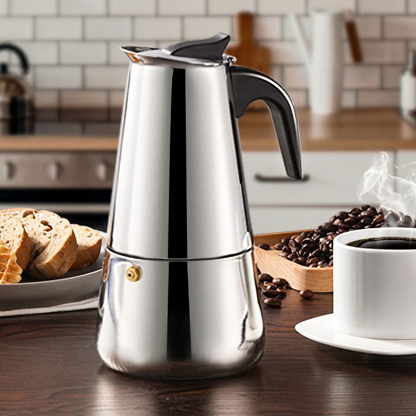 Cafetera Italiana de Acero Inoxidable – 6 Tazas